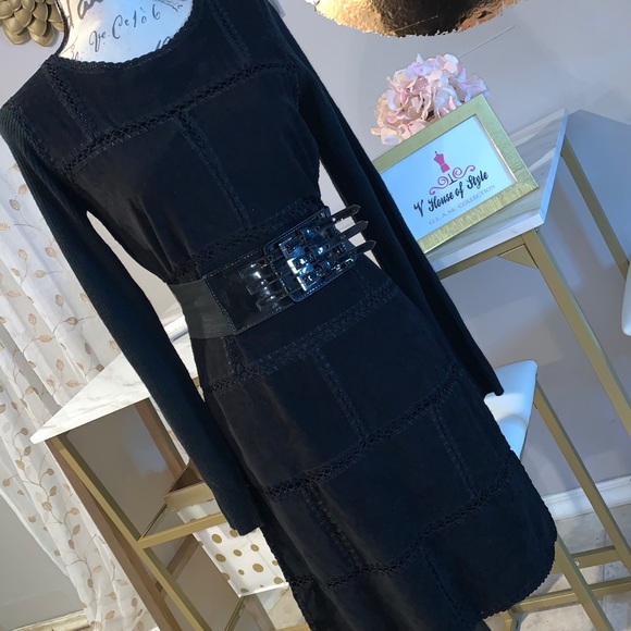 Suede & Sweater Dress - Picture 1 of 2